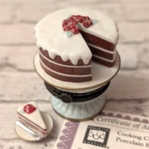 Cooking Club Chocolate Torte (Cake) Trinket Box Porcelain